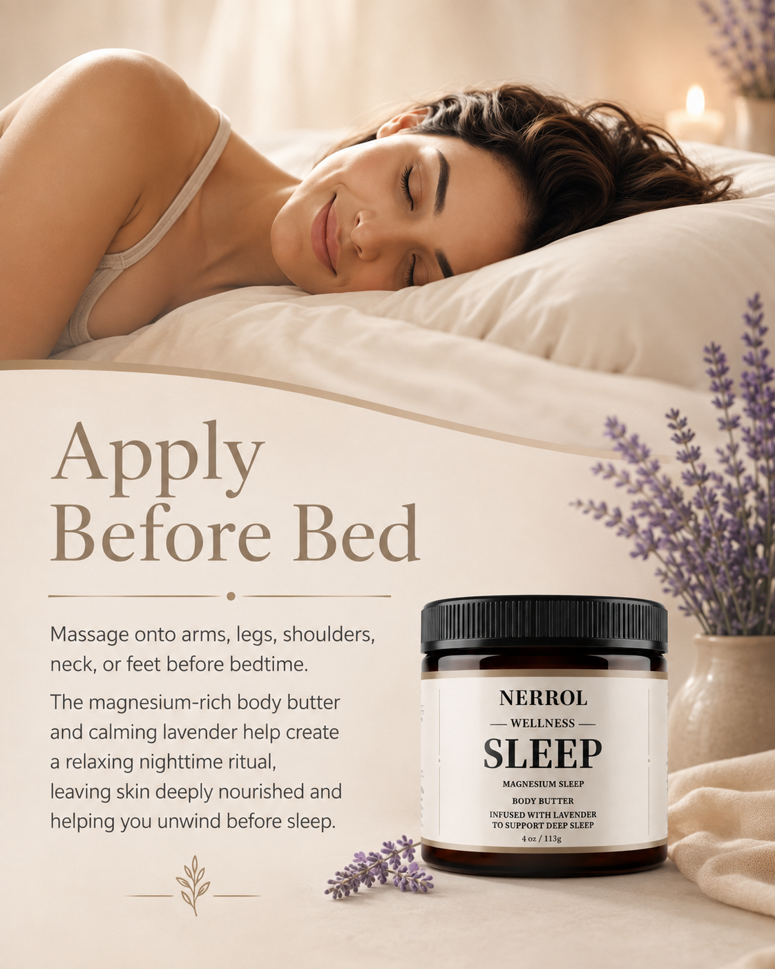 NERROL SLEEP Magnesium Lavender Body Butter